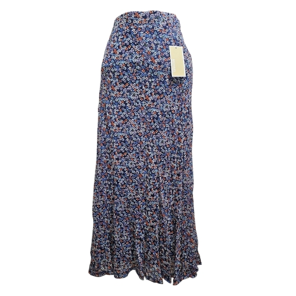 Michael Kors Dresses & Skirts - Michael Kors Blue Coral Floral Long Women's Skirt Lined Medium